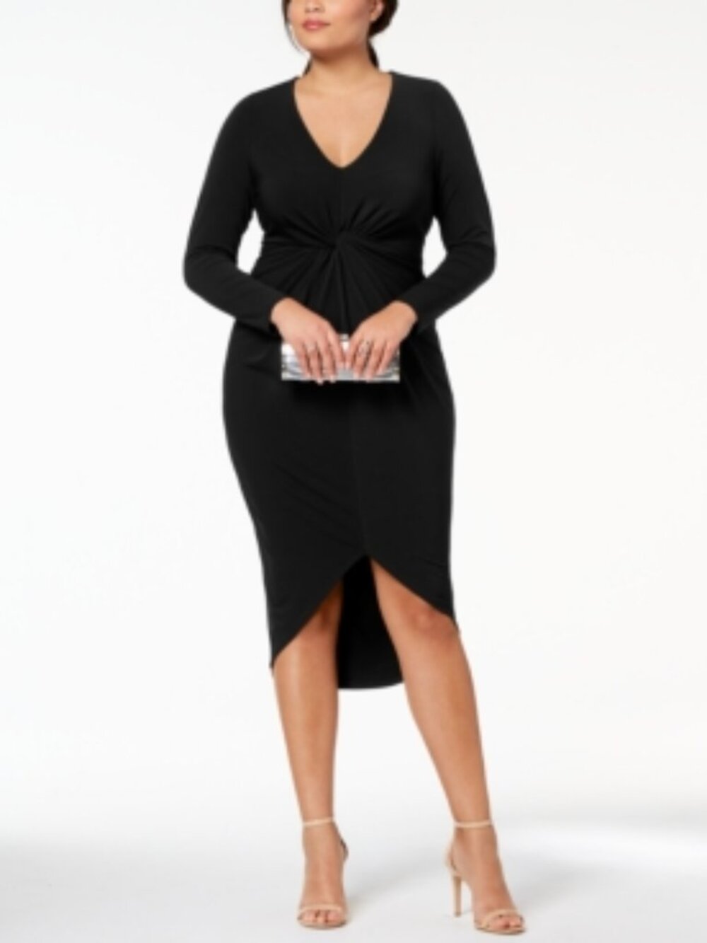 Soprano Womens Plus Size Twist Front High Low Dress